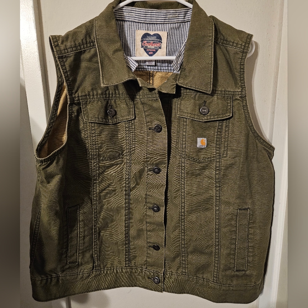 Carhartt green khaki vest